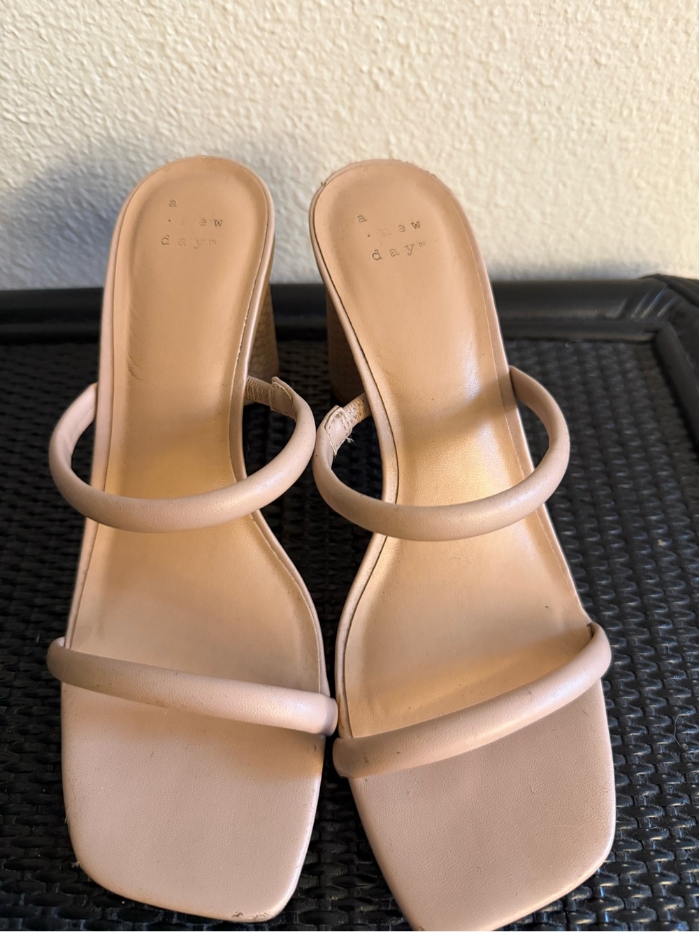 a new day Nude Double-Strap Slide Heels